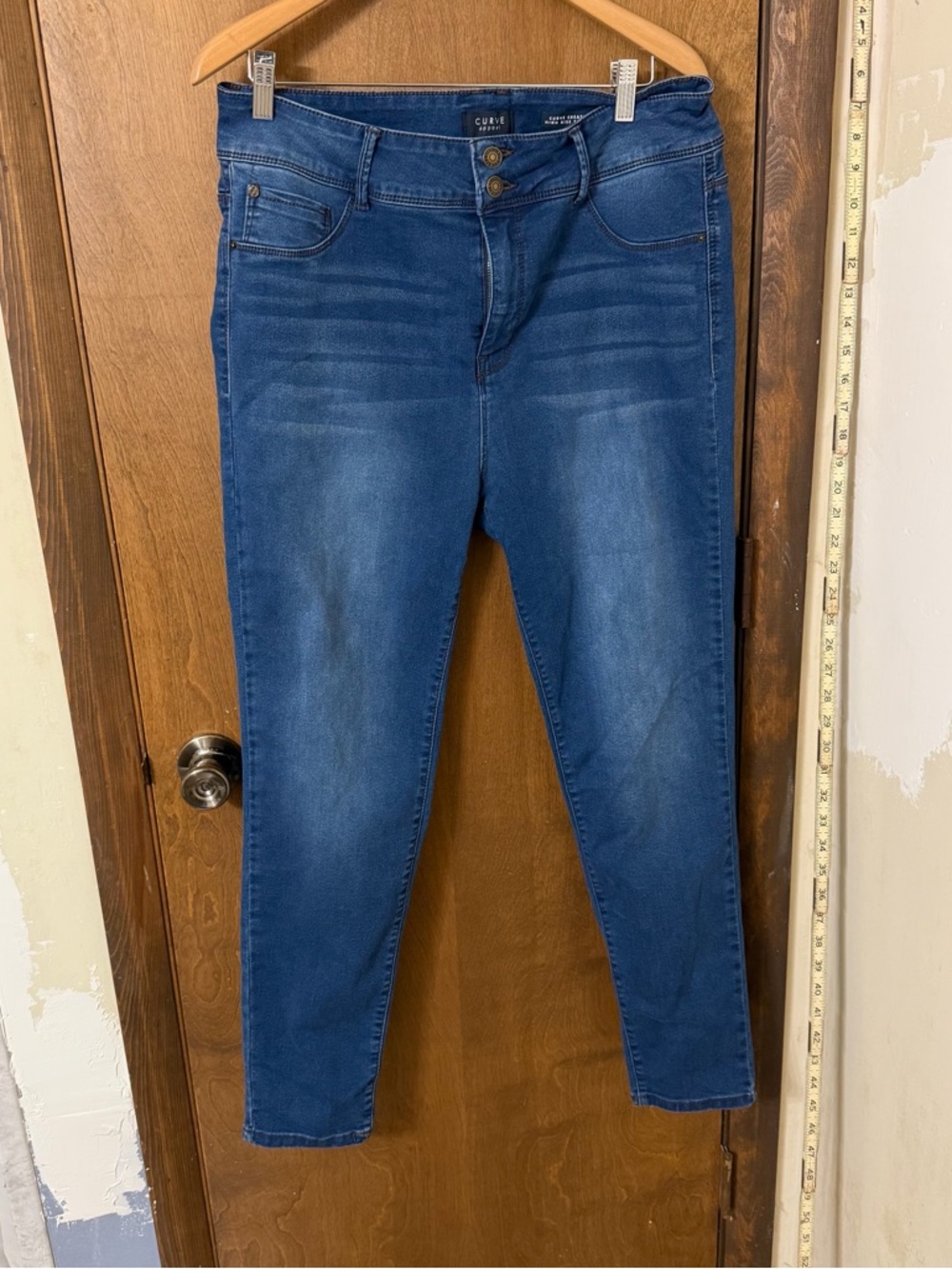 Curve Appeal 16/33 High-Rise Skinny Jeans in Medium Blue